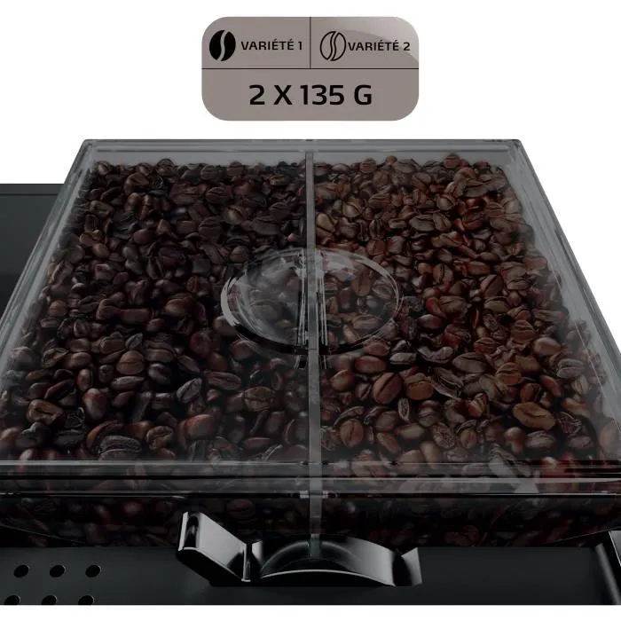 Melitta CI Touch 630-112 Machine à café automatique avec écran tactile, double réservoir à grains, préparation multiboissons, Noir mat