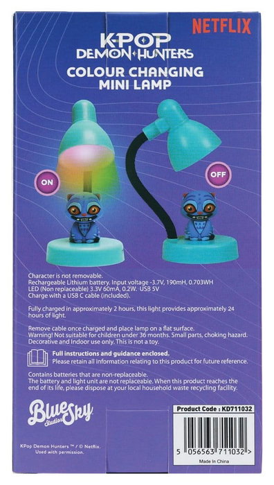 Blue Sky Studios Lampe LED mini KPop Demon Hunters avec figurine Derpy 11 cm Blue Sky Studios Lampe LED mini KPop Demon Hunters avec figurine Derpy 11 cm