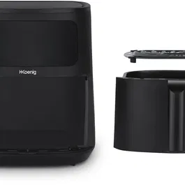 Hkoenig Friteuse sans huile FRY860 - 6 litres - 1500W - 6 programmes (friture, grill, rôtisserie) - Écran tactile - Panier lave-vaisselle