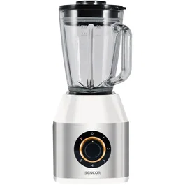 Sencor Blender SBL 4871WH - Mélangeur multifonction 800W avec pichet verre 1.5L, écran LCD, 4 lames inox pour soupes et milkshakes