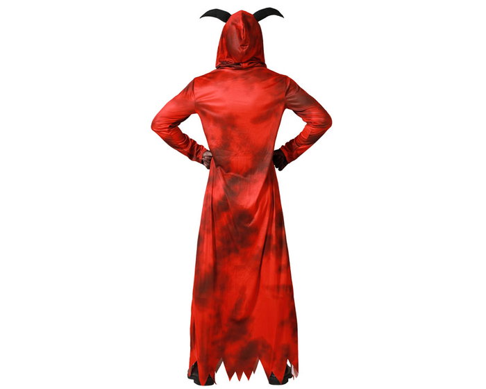 Disfraz Demonio Rojo Con Túnica Y Capucha Para Hombre Adulto M-L