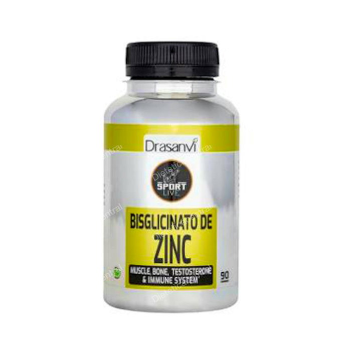 DRASANVI SPORT LIVE Bisglicinato Zinc 90 Comprimés - Complément Alimentaire à Haute Biodisponibilité, 20 mg de Zinc par Comprimé DRASANVI SPORT LIVE Bisglicinato Zinc 90 Comprimés - Complément Alimentaire à Haute Biodisponibilité, 20 mg de Zinc par Comprimé