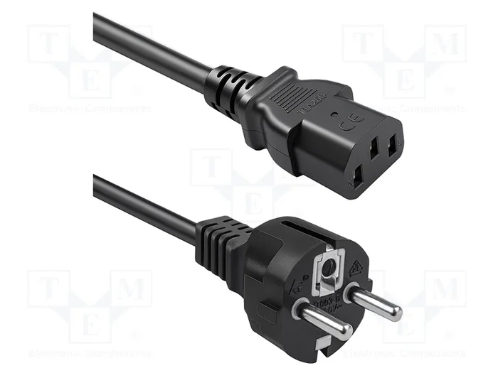 QOLTEC Câble d'alimentation H05VV-F 3G1mm2 CEE 7/7 vers IEC C13 3m