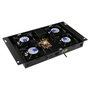 Lanview Logon RAF210BL - Module de ventilateur de toit avec 4 ventilateurs contrôlés par thermostat numérique noir