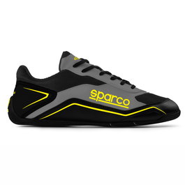 Sparco Botines S-Pole S00128837NGRG T 37 Noir-Gris-Jaune Chaussures Kart Microfibre Respirante Semelle Caoutchouc
