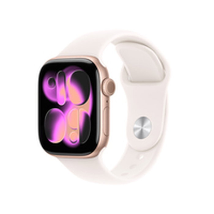 Apple Watch Series 11 GPS 42mm Boîtier en Aluminium Or Rose - Bracelet Sport Band Light Blush S/M