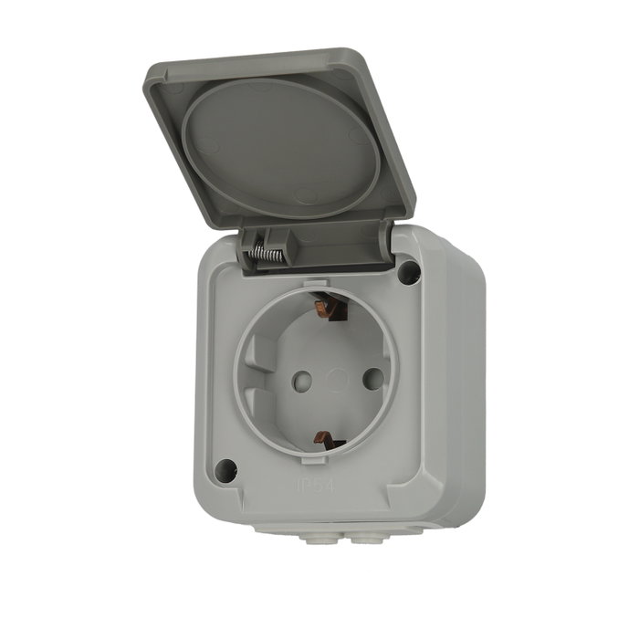 WOLFPACK LINEA PROFESIONAL Base Schuko avec couvercle gris