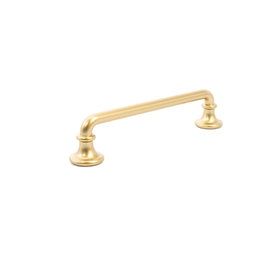 GIUSTI Tirador Clovis en zamak, or satiné et noir fer, entraxe 128 mm
