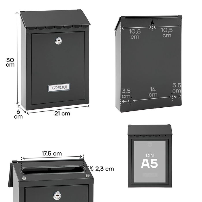 Boîte aux lettres Arregui Noir Acier Civic