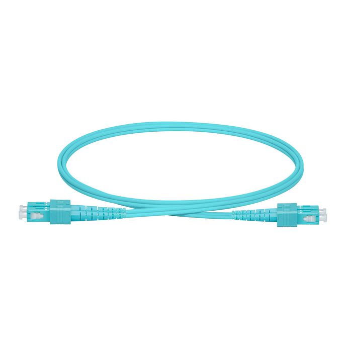 Lanview Câble fibre optique multimode SC-SC duplex OM3 50/125 10m Aqua LSZH