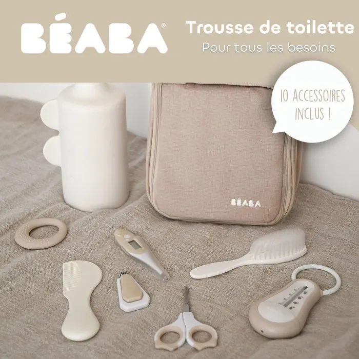 Beaba Trousse de toilette - 10 accessoires - Terre d'argile