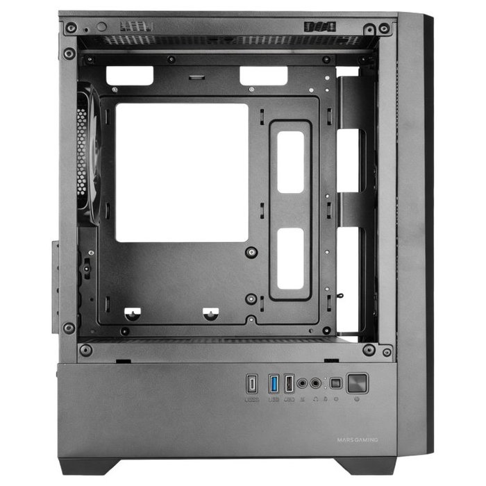 Mars Gaming MC-VECTOR Boîtier MicroATX Ordinateur, Mesh, 4 Ventilateurs ARGB 120mm, USB-C, Vitre Trempée