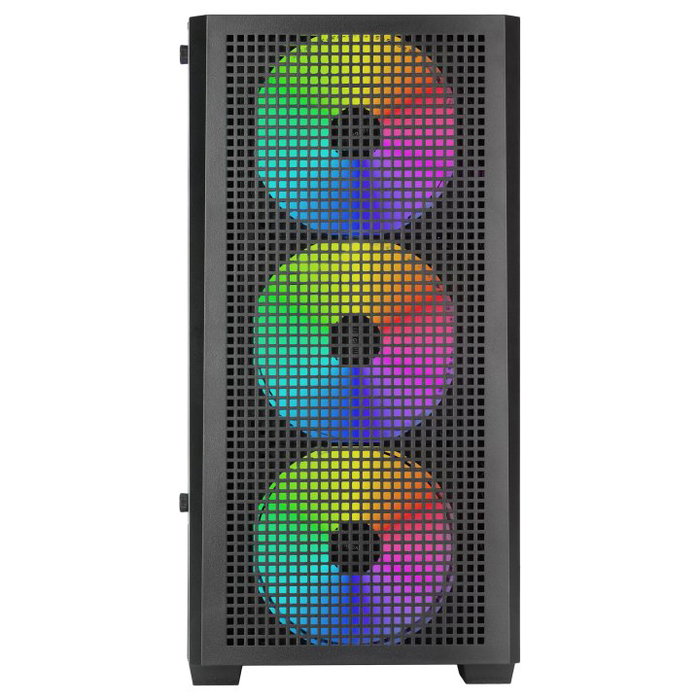 Mars Gaming MC-VECTOR Boîtier MicroATX Ordinateur, Mesh, 4 Ventilateurs ARGB 120mm, USB-C, Vitre Trempée
