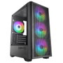 Mars Gaming MC-VECTOR Boîtier MicroATX Ordinateur, Mesh, 4 Ventilateurs ARGB 120mm, USB-C, Vitre Trempée