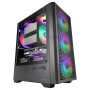 Mars Gaming MC-VECTOR Boîtier MicroATX Ordinateur, Mesh, 4 Ventilateurs ARGB 120mm, USB-C, Vitre Trempée