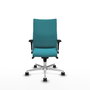 Piqueras Y Crespo Silla Albacete confidente, Turquoise, Mécanisme Sincro, Base Aluminium