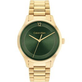 Calvin Klein 25200229 - Montre Homme Dorée et Cadran Vert