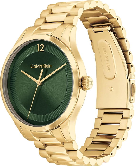 Calvin Klein 25200229 - Montre Homme Dorée et Cadran Vert Calvin Klein 25200229 - Montre Homme Dorée et Cadran Vert