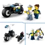 Lego City 60455 - Jeu de Construction La Course-Poursuite en Moto de Police, avec Moto, Skateboard et Minifigurines, Dès 4 Ans