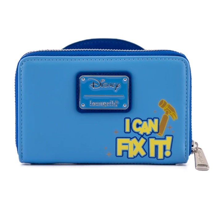 Loungefly Portefeuille Disney Wreck-It Ralph Fix-It Felix, Cuir Vegan, Fermeture Éclair, 4 Fentes Cartes