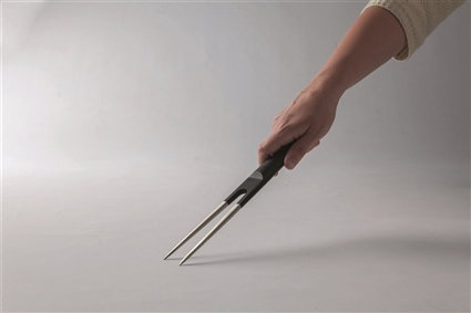 Berghoff 3900005 Teneur de Trancher 17 cm en Acier Inoxidable - Fourchette à Découper et Servir la Viande Ergonomique