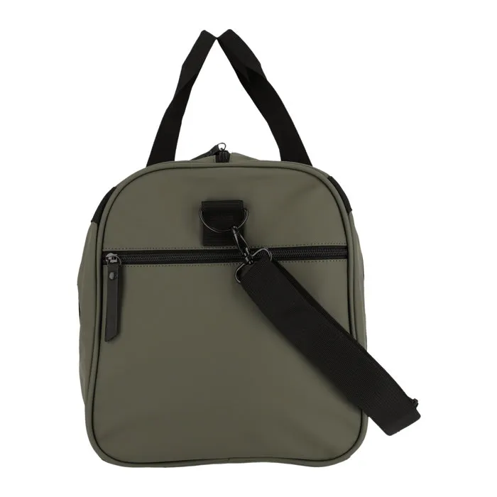 Weather Report Sac de Sport Bronze 40L en PU Imperméable - Kaki, Poignées et Sangle Réglable, Compartiments à Fermeture Éclair