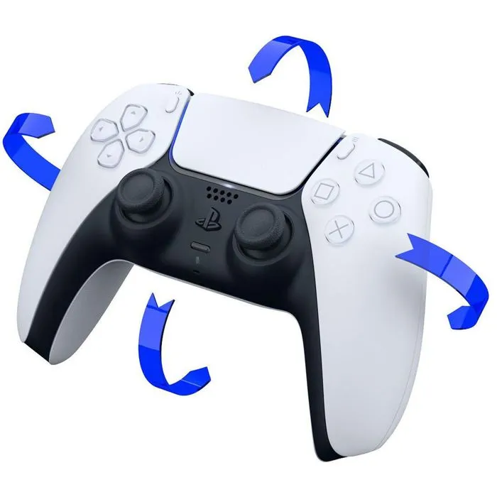 Sony Manette sans fil DualSense blanche pour PS5 et PC avec retour haptique, gâchettes adaptatives et microphone intégré