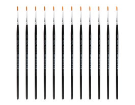 Innspiro Boîte de 12 pinceaux synthétiques ronds n°000