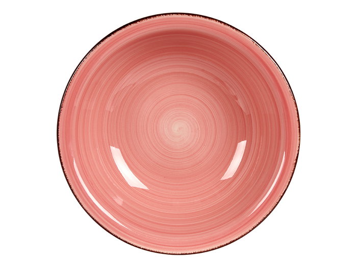 Vessia Assiette Creuse Grès Rose avec Bord 20,5x5,5x20,5 cm Céramique Lave-vaisselle (Set de 24)
