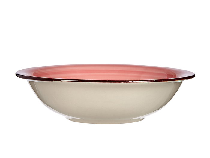 Vessia Assiette Creuse Grès Rose avec Bord 20,5x5,5x20,5 cm Céramique Lave-vaisselle (Set de 24)