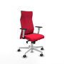 Piqueras Y Crespo Fauteuil de direction Albacete, Tissu Rouge, Base Blanche