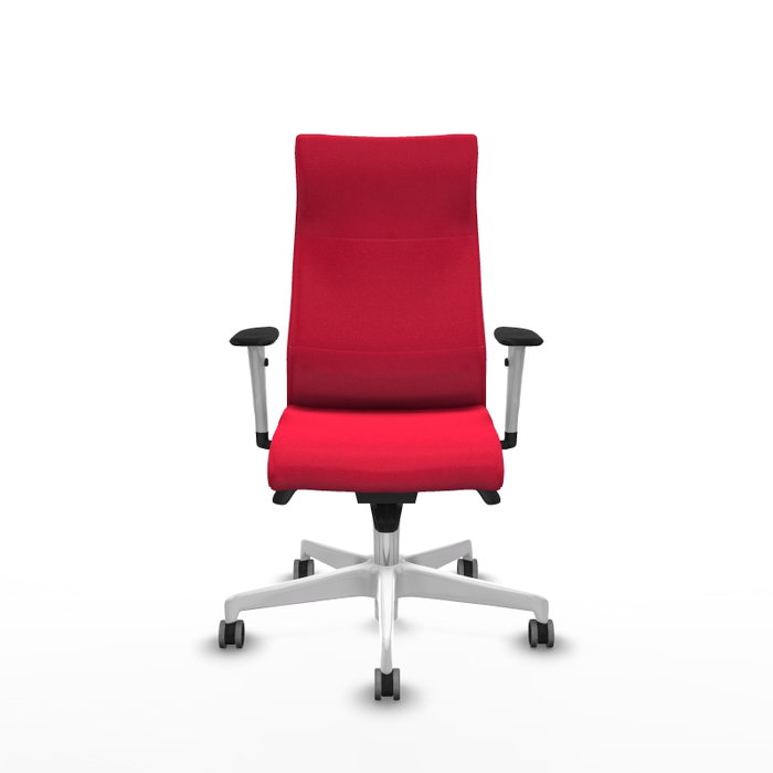 Piqueras Y Crespo Fauteuil de direction Albacete, Tissu Rouge, Base Blanche