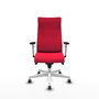 Piqueras Y Crespo Fauteuil de direction Albacete, Tissu Rouge, Base Blanche