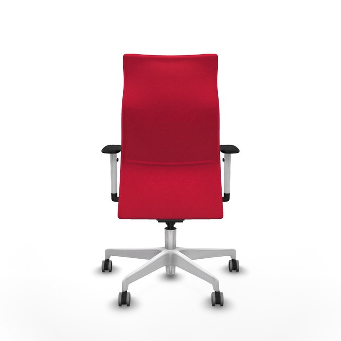 Piqueras Y Crespo Fauteuil de direction Albacete, Tissu Rouge, Base Blanche