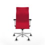 Piqueras Y Crespo Fauteuil de direction Albacete, Tissu Rouge, Base Blanche