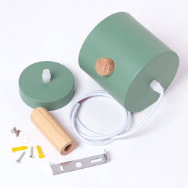 Lampe à suspension Scarlet en métal et bois