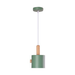 Lampe à suspension Scarlet en métal et bois