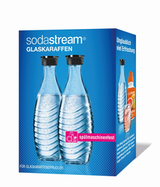 Sodastream 1047200490 - Carafe en verre CRYSTAL - Bouteille pour machine à eau pétillante - Double pack transparent (1 L)