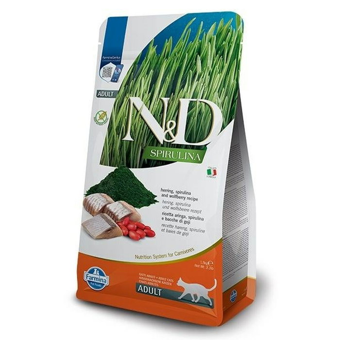 Aliments pour chat Farmina N&D Spirulina Herring Adulte Poisson Agneau 1,5 Kg Herbe à chat Aliments pour chat Farmina N&D Spirulina Herring Adulte Poisson Agneau 1,5 Kg Herbe à chat