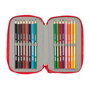 Pochette à crayons triple Atlético Madrid Rouge 12,5 x 19,5 x 5,5 cm 36 Pièces
