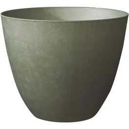 Pot de fleurs rond EDA Element Ø 50 cm (48.8 x 38.4 cm), 47.8 L, système de drainage, intérieur/extérieur, finition kaki grainée, résistant gel/UV, Origine France Garantie