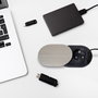 Emuca Multiconnecteur Vertikal Flat 60, 1 prise Schuko, 1 USB Type A, 1 USB Type C, Acier inoxydable