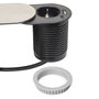 Emuca Multiconnecteur Vertikal Flat 60, 1 prise Schuko, 1 USB Type A, 1 USB Type C, Acier inoxydable