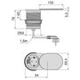 Emuca Multiconnecteur Vertikal Flat 60, 1 prise Schuko, 1 USB Type A, 1 USB Type C, Acier inoxydable
