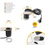 Emuca Multiconnecteur Vertikal Flat 60, 1 prise Schuko, 1 USB Type A, 1 USB Type C, Acier inoxydable