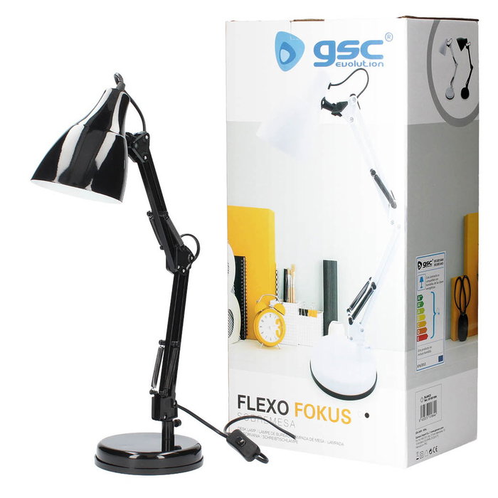 GSC Evolution Flexo de bureau Focus E27 Noir GSC Evolution Flexo de bureau Focus E27 Noir