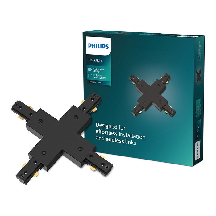 Philips Easylink Connecteur en X Noir 1800W 220-240V Rail H 3 fils Intersection