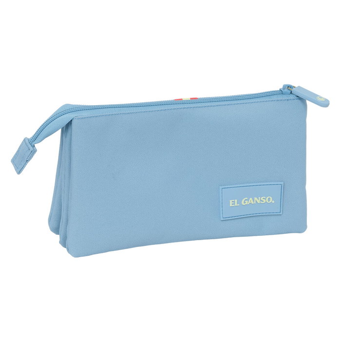 Trousse Fourre-Tout Triple El Ganso Cerulean Bleu 22 x 12 x 3 cm