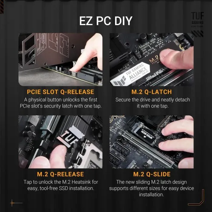 Asus 90MB1IQ0-M0EAY0 Carte mère TUF Gaming Z890-Plus WiFi noir - Intel Z890 LGA 1851