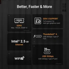 Asus TUF GAMING Z890-PLUS WiFi Carte mère ATX, Socket LGA1851, DDR5, Wi-Fi intégré